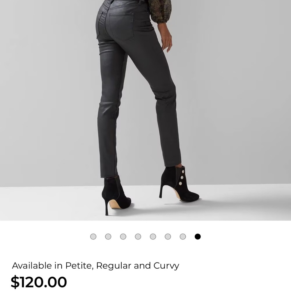 Black stretch coated jeans